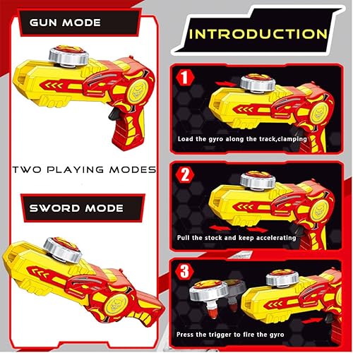 Miniatura 2 de Bey Battling Top Burst Gyro Toy Set con Beystadium, 4 giroscopios giratorios superiores 1 lanzador de juguete de combate de batalla, regalos para