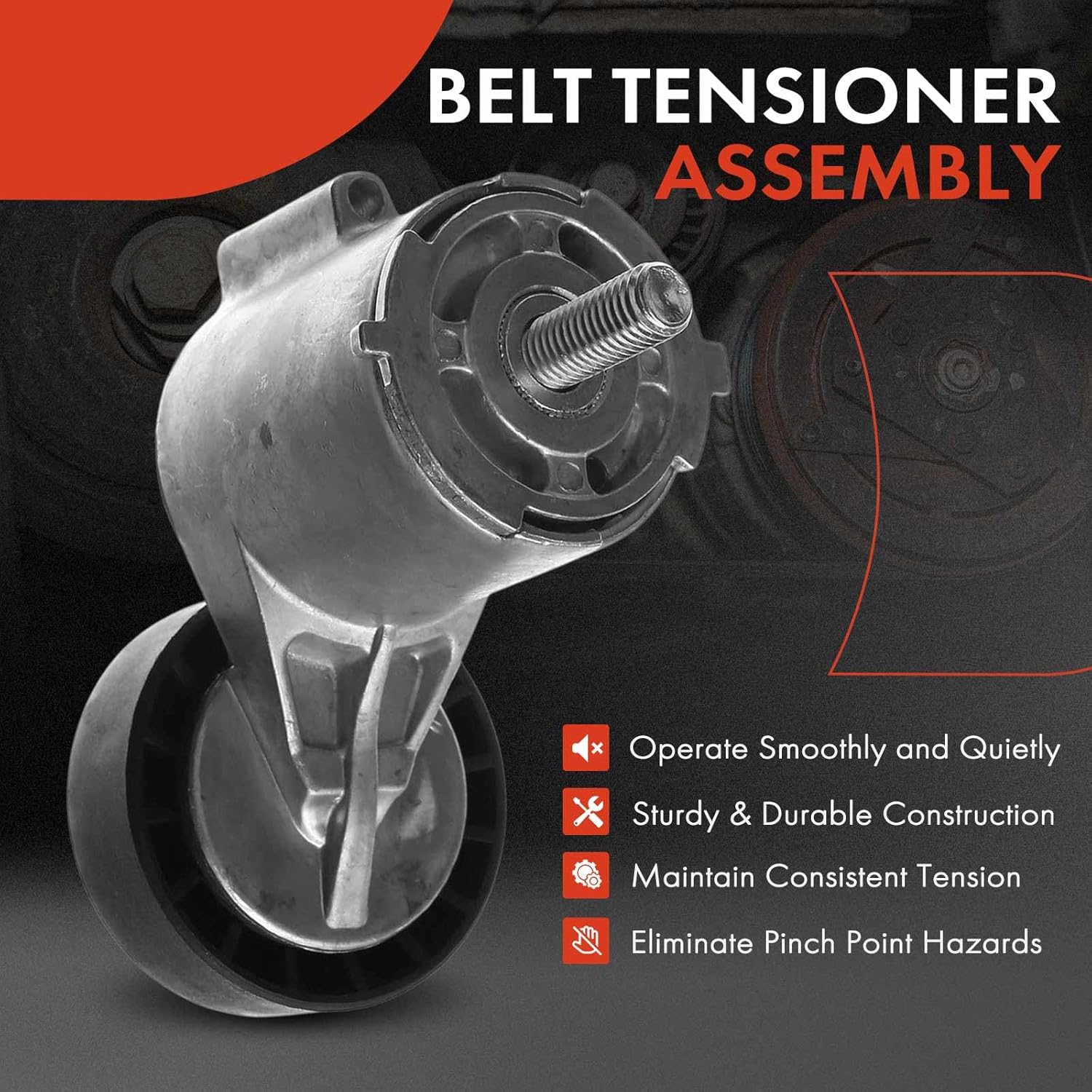 A-Premium Belt Tensioner Assembly with Pulley Compatible with Volkswagen Passat 2012-2014, Golf Rabbit Beetle Bora & Audi TT RS Quattro 2012-2013 2.5L, Replace# 07K903315J, 07K903315G