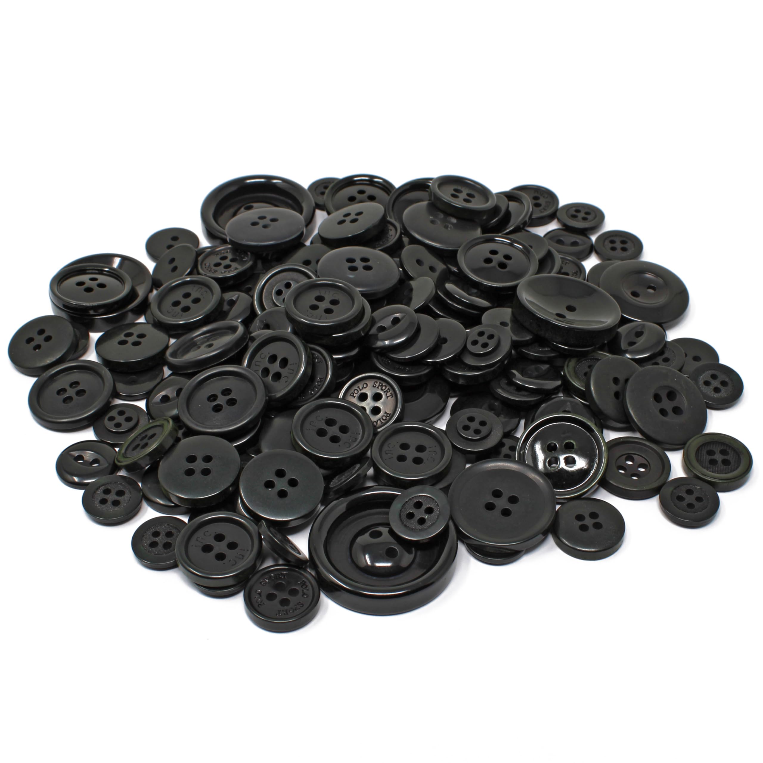 100 Stück Knöpfe Schwarz – Runde Nähknöpfe 9-11 Mm Für Kleidung & Basteln