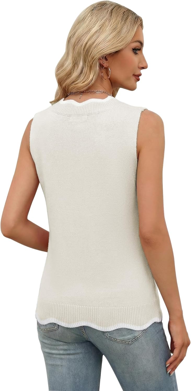 LaGracia Womens Sleeveless Sweaters Tops Summer Color Block Tank Tops V Neck Sweaters Vests 2026 - Image 5