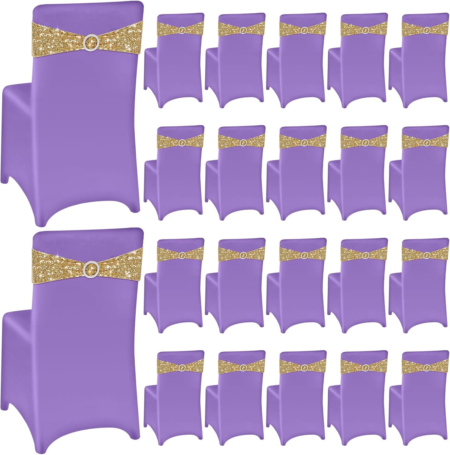 Chair Covers and Chair Sashes Set, Spandex Stretch Chair