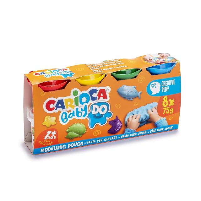 CARIOCA - Plastilina Infantil Bebés +1 Año, Secado al Aire, 8 Uds