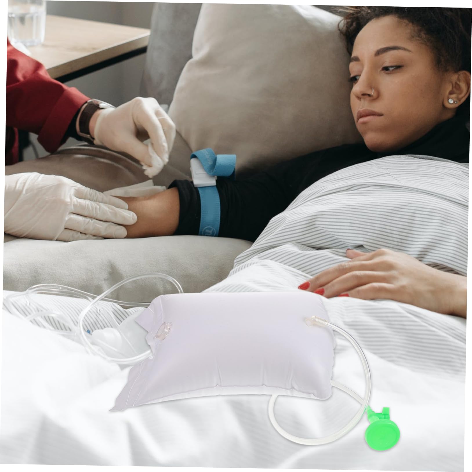 FRCOLOR 3pezzi Borsa Doccia Portatile Per Lavaggio Per Pazienti Letto Con Doccetta e Soluzione Comoda Per Igiene Personale Casa e