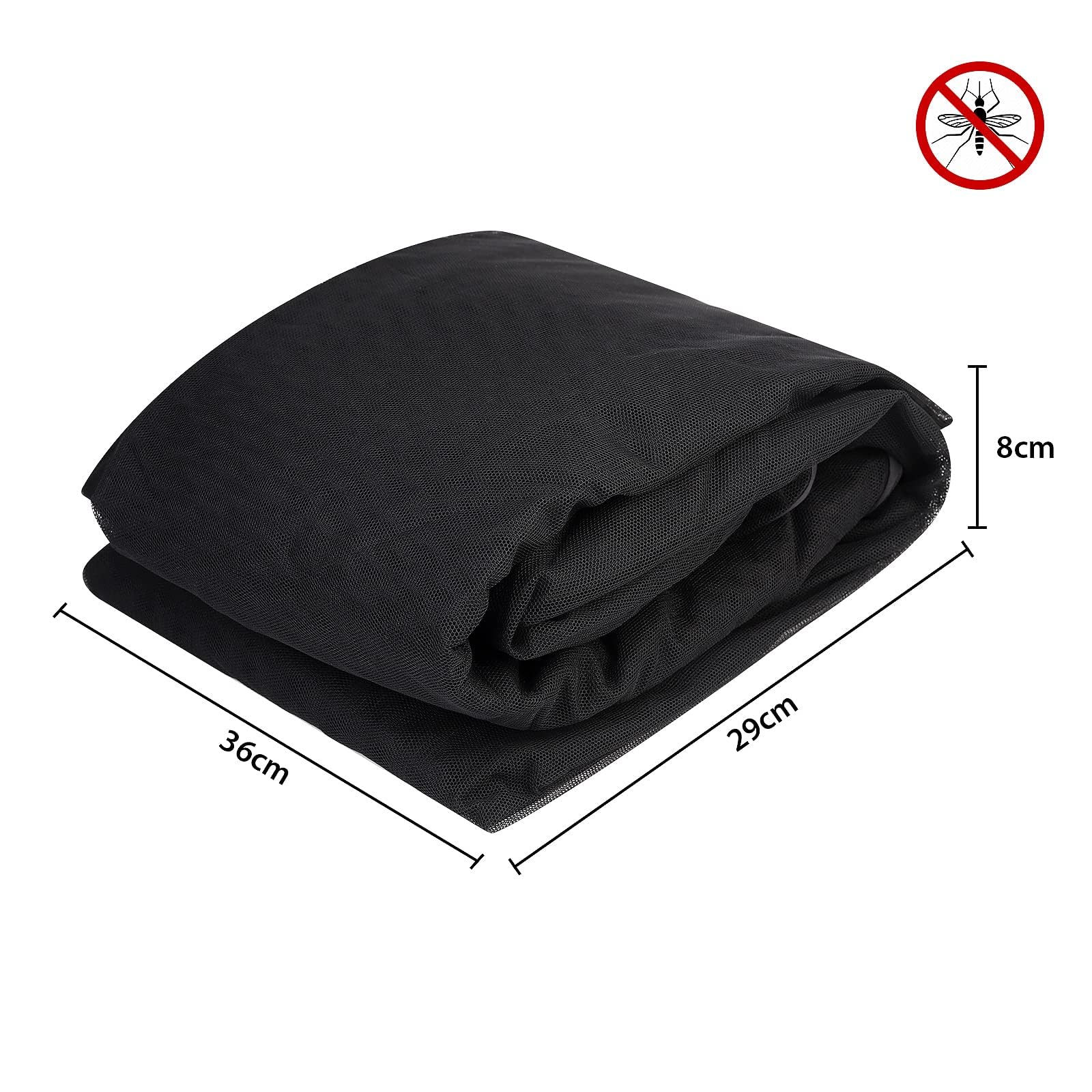 Sekey Mosquitera Ajustable para Sombrilla de 250-300 cm Patio, con Puerta Doble, 2,5 m de Altura, Negra