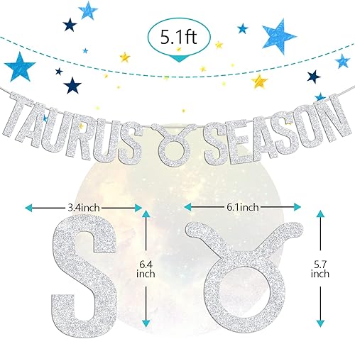 Miniatura 2 de Cartel de la temporada de Tauro, decoración de fiesta de cumpleaños de Tauro - 12 suministros de decoración de fiesta de cumpleaños con temática de