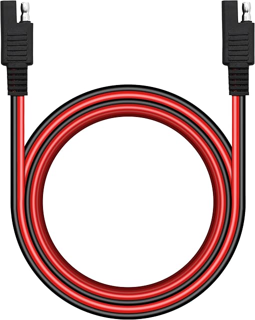 YACSEJAO SAE to SAE Extension Cable 18AWG Heavy Duty Wire Harness for Solar Panel Battery Tender Motorcycle Cars Tractor and More(1.5M)