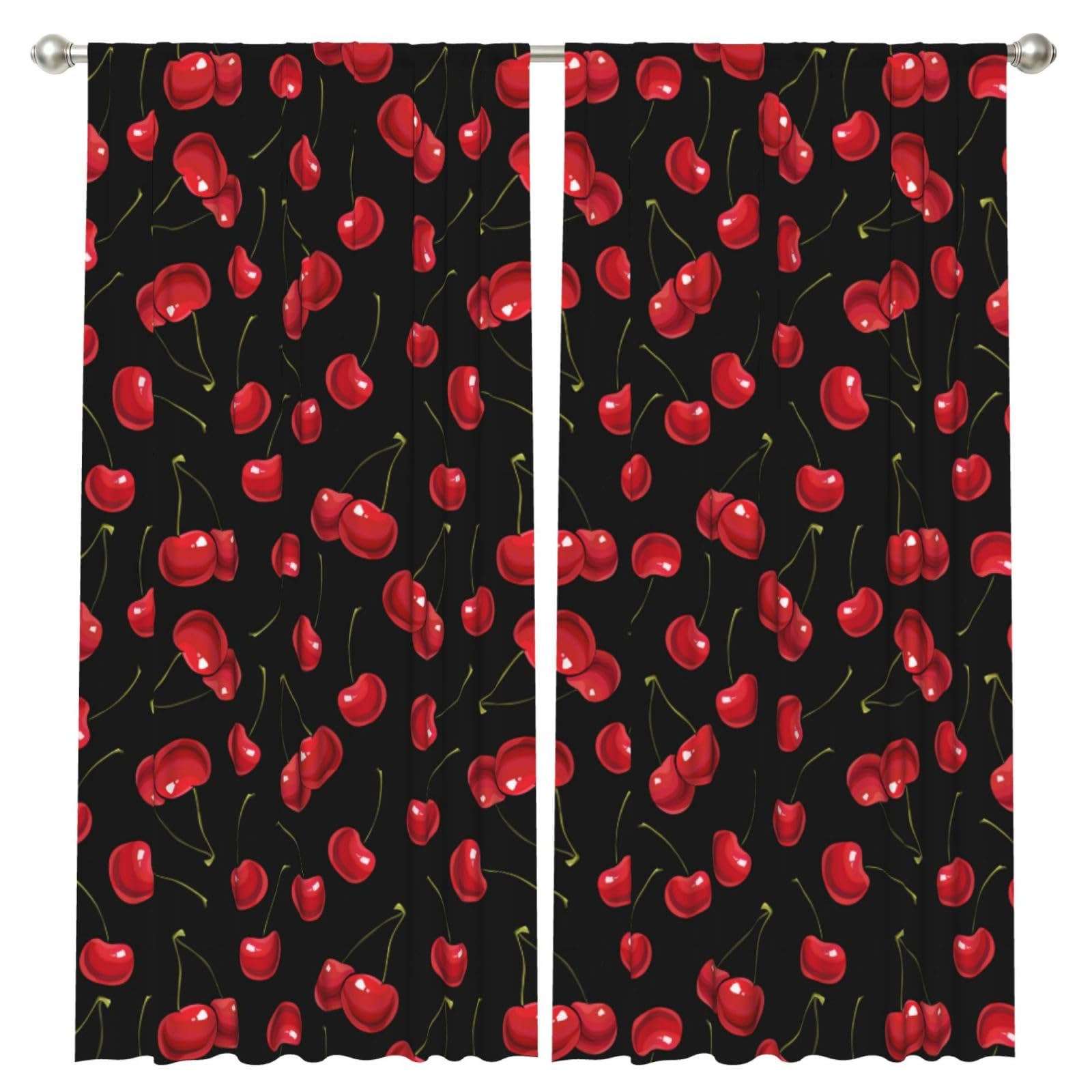 InOmak Cherry, 2 Panels Window Curtains 52 x 84 Inch Blackout Curtains for Living Room Bedroom