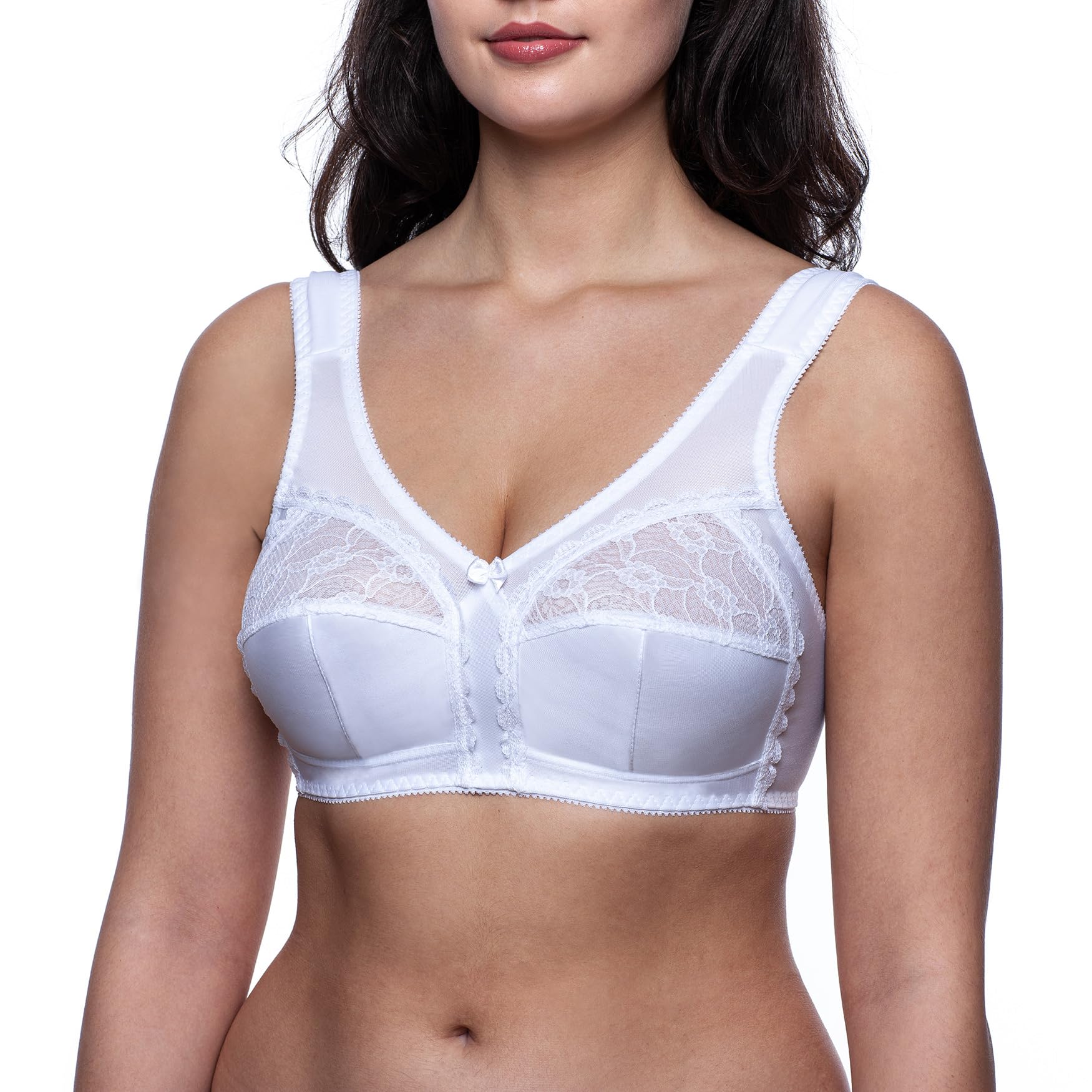 Frugue Women's White Non Wired Bra Wireless Minimizer Full Coverage Support 50 Dd