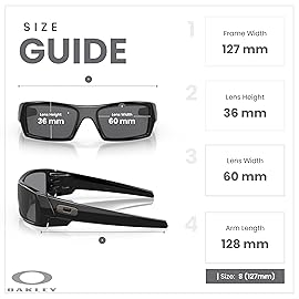 OAKLEY Gascan OO9014 03-471 60MM Polished Black/Grey Sunglasses for Men+ Bundle Accessory Leash Kit, Microfiber Pouch