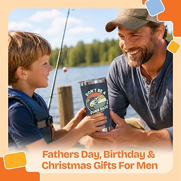 NewEleven Gifts For Him, Men - Fishing Gifts For Men, Dad, Cup Gift For Fisherman, Father - Dad Birthday Gift From Wife, Kids - 20 Oz Tumbler
