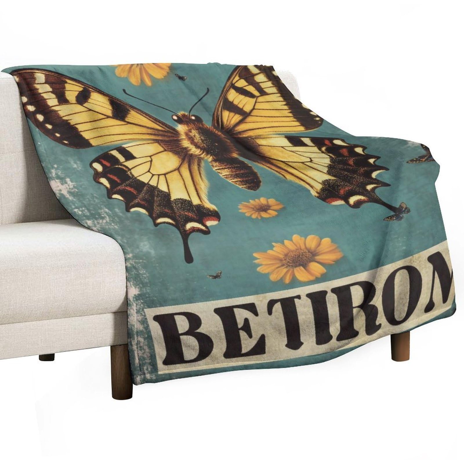 YHGSREUOH Butterfly Flannel Blankets Fleece Soft Throw Lightweight Plush Gifts for Couch, Bed, Cozy Sofa Plush, Chair, Lovers 138x175cm(55x70in)