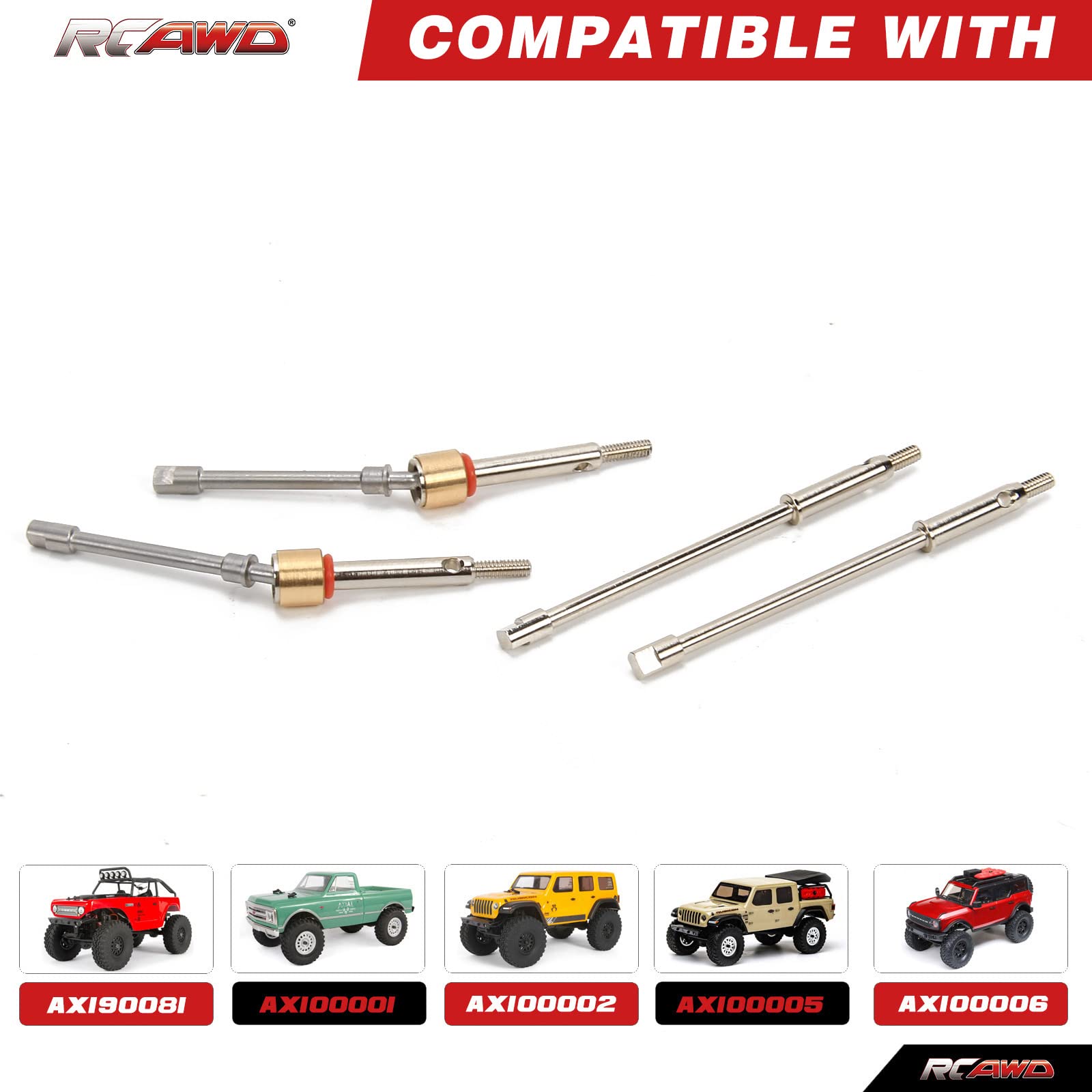 Injora Scx24 HOPLEX RC Drive Shaft Steel Driveshaft Center Drive Shaft... Scx24 Upgrades
