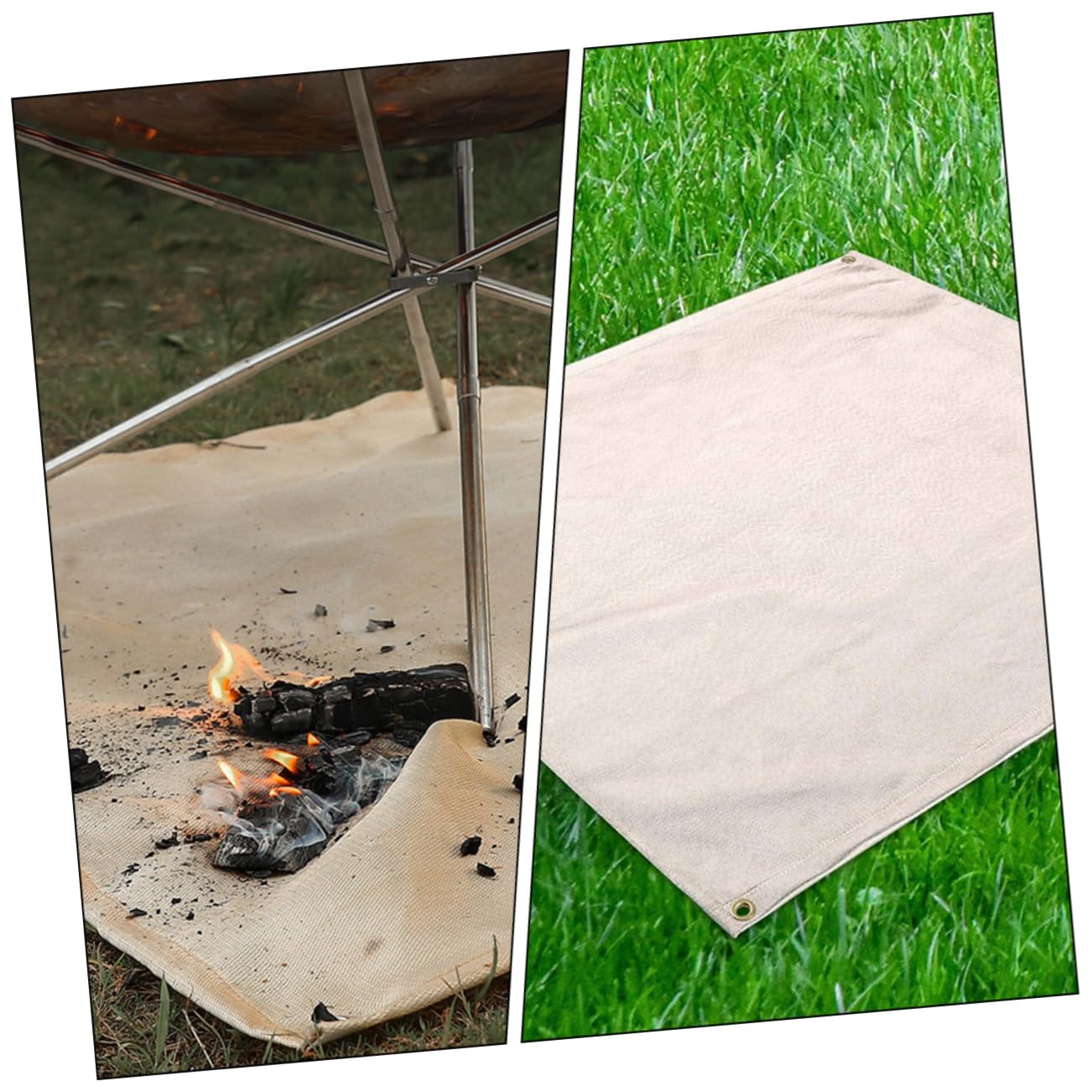 BESTonZON Manta Ignífuga de Material Reforzado Resistente para Patio y Cocina, Alfombra Protectora contra Fuego y Humedad Adecuada para Camping y Exteriores