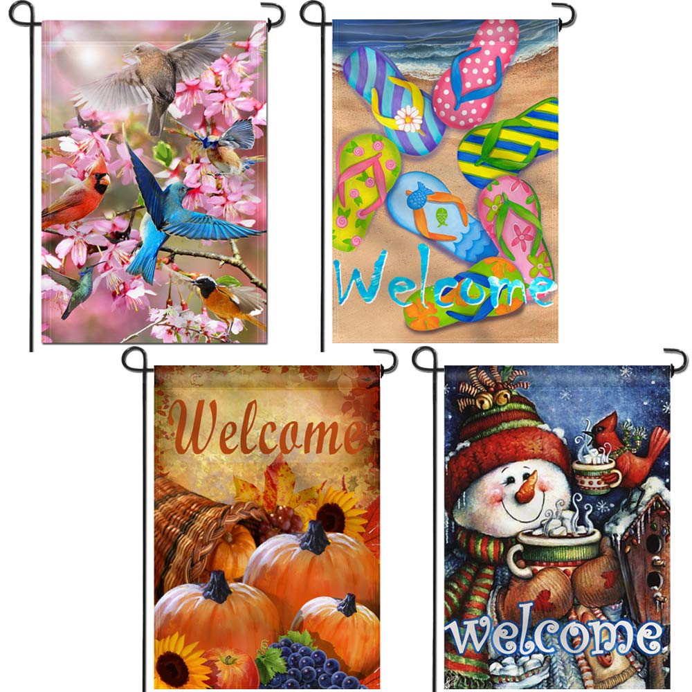 Anley Double Sided Premium Garden Flag 4-Season Set