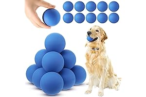 Hiboom Plush Squeaky Dog Toy Balls, 15 Pack Natural Rubber Fetch Toys for Dogs
