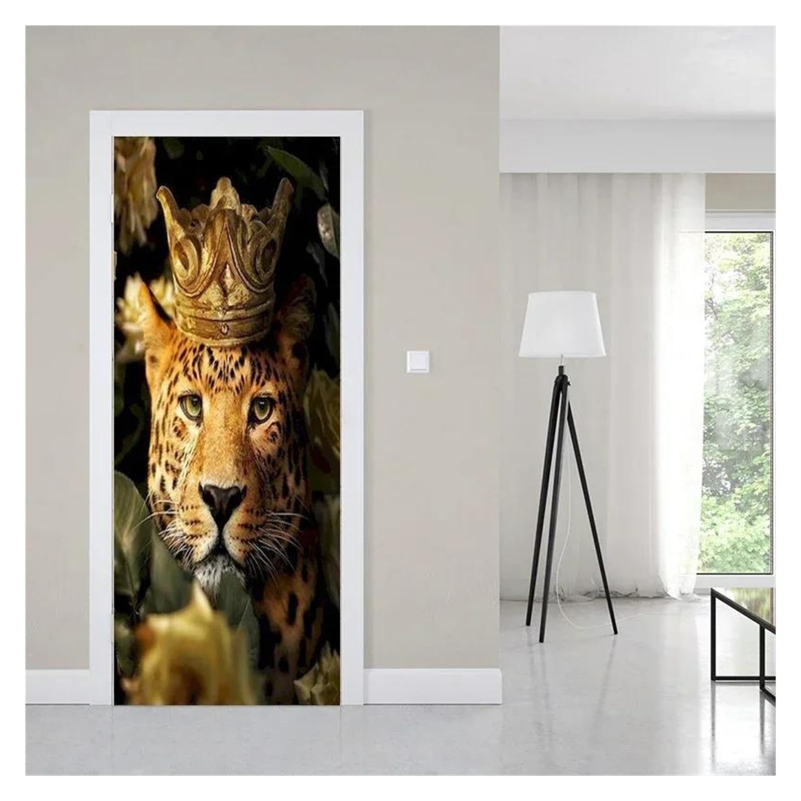 Autocollants de porte art floral P pour créer un cocon nature dans votre chambre 90x200