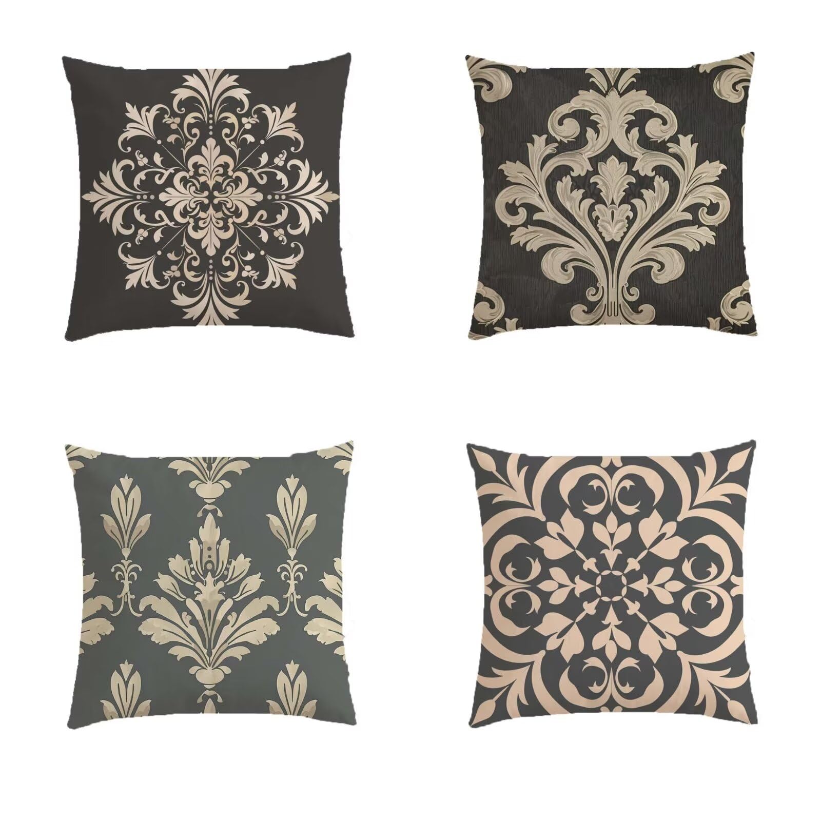 Housse coussin exterieur boheme 50x50 taie oreiller impermeable marron