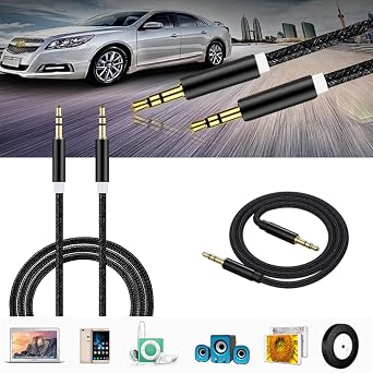 XPMY 3FT/1M 3.5mm AUX Cable, Nylon Braided Jack Cable for Headphones, Smartphones, iPod, iPad, MP3/MP4, Computer, Car Stereo/Speaker