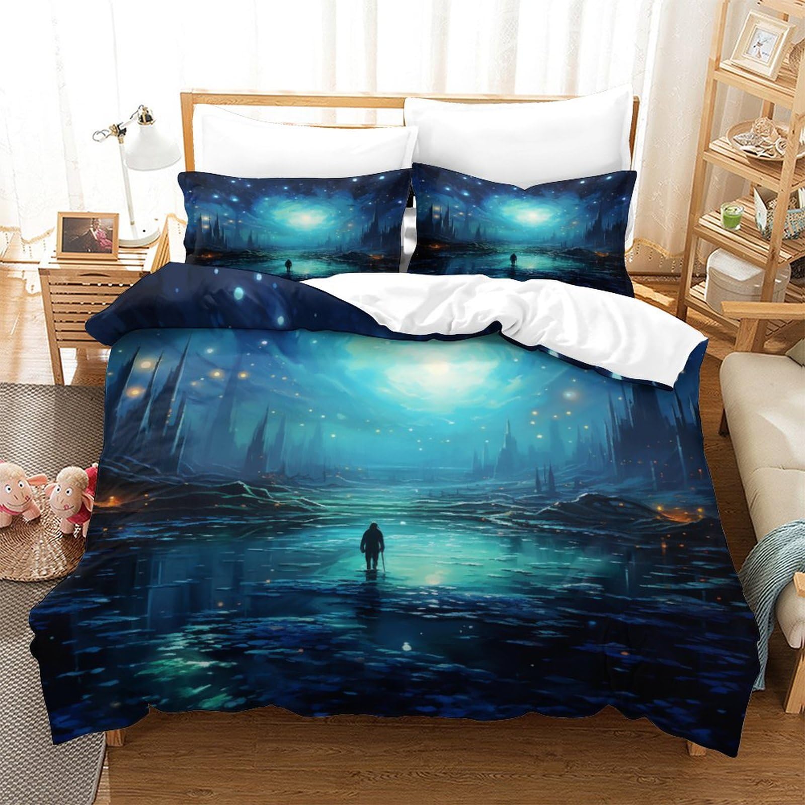 Parure De Lit Star Wars - Housse De Couette - Taie D'oreiller - En Microfibre Douce - Avec Fermeture Éclair 220x240cm[4342] - Maison