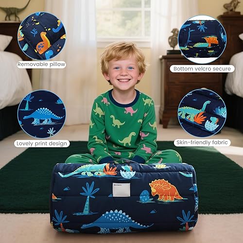 Miniatura 3 de david's kids Juego de colchonetas para siesta para niños pequeños con almohada extraíble, bolsas de dormir ultrasuaves para niñas, perfecto para