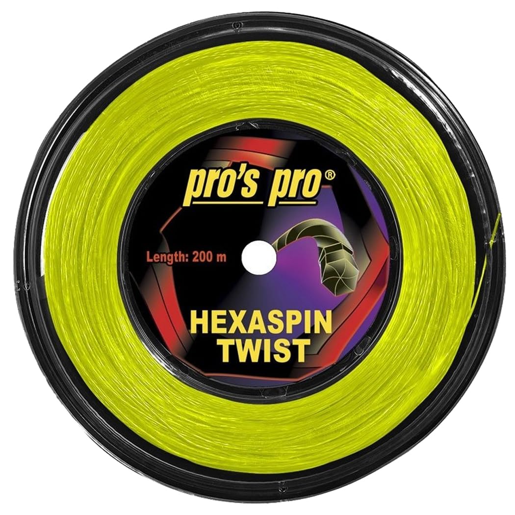 Generisch Hexaspin Twist Corde de tennis 200 m Vert citron 1,25 mm