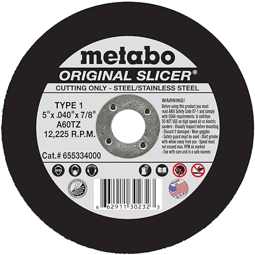 Metabo Rueda de corte de rebanadora 5" X .040" Pkg = 50