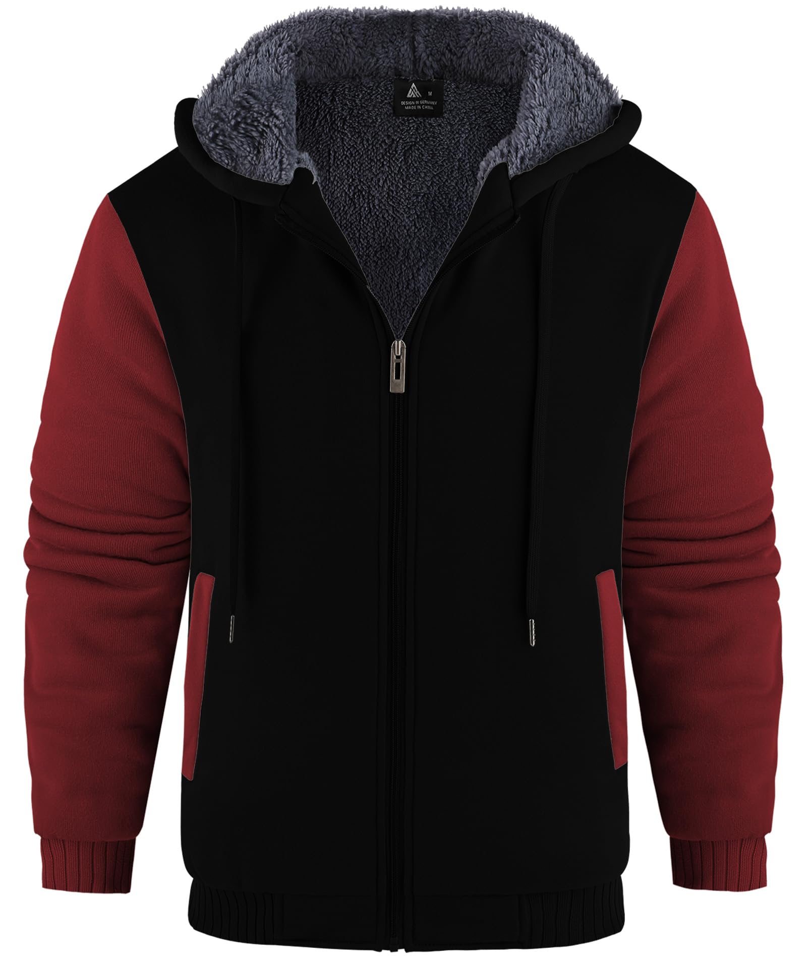 Men's Zip Up Hoodie Fleece Winter Jacket Warm Sweatshirts