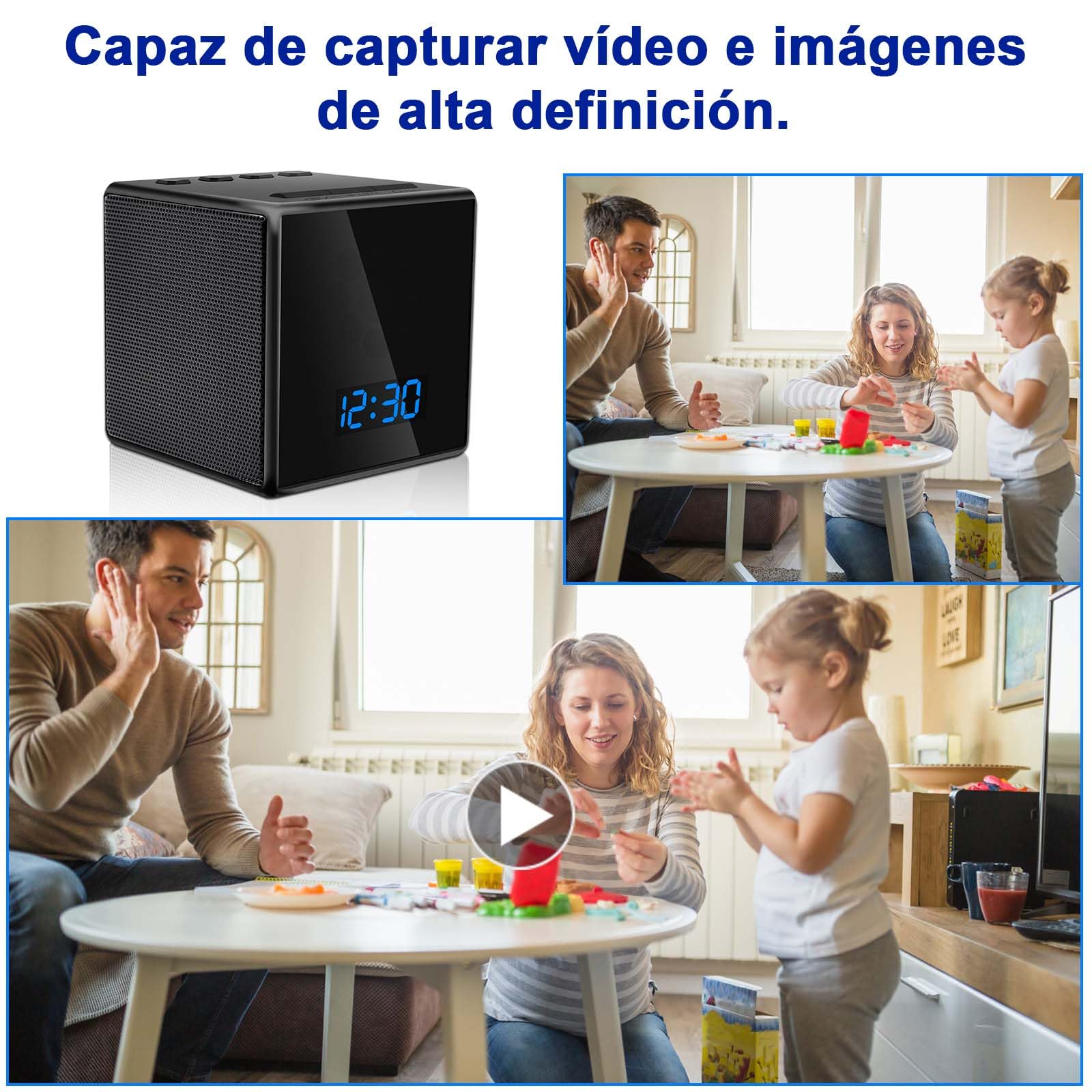 Camara Espia WiFi Movil Oculta, Portátil Camaras Espias Camufladas para Interior/Exterior,HD 1080P Mini Cámara Espía Inalámbrica con Bluetooth 5.0/Detección de Movimiento/Reproducción de Música