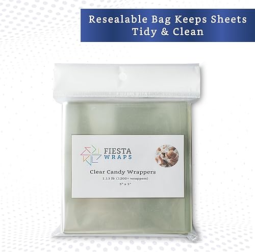 Miniatura 8 de Envolturas transparentes de caramelo para caramelos (300 unidades de 5 x 5 pulgadas), envoltura de celofán transparente natural, envoltorios