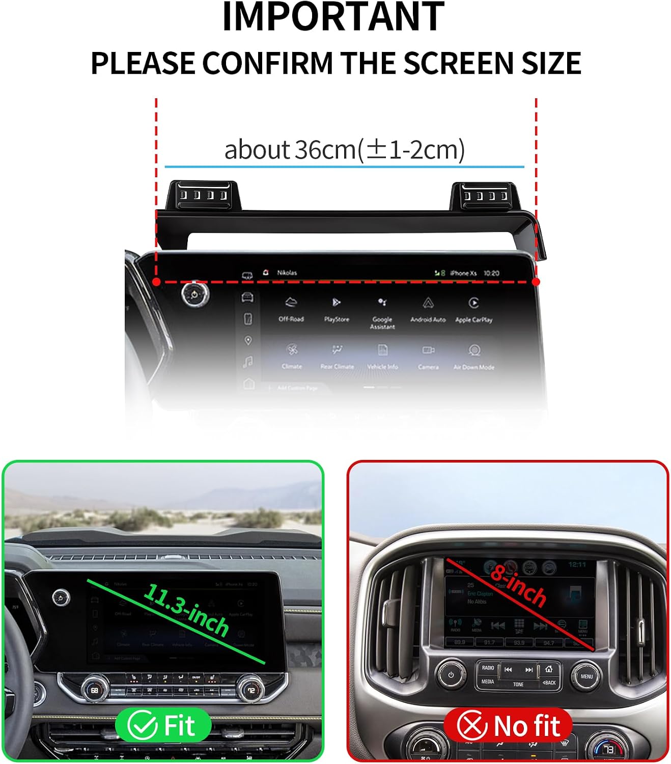 Car Phone Holder for 2023-2026 Chevrolet Colorado Accessories 11.3-Inch Screen Fixed Clip, 360° Rotation Phone Mount Compatible with MagSafe, Phone Holder Does Not Affect Air Vent