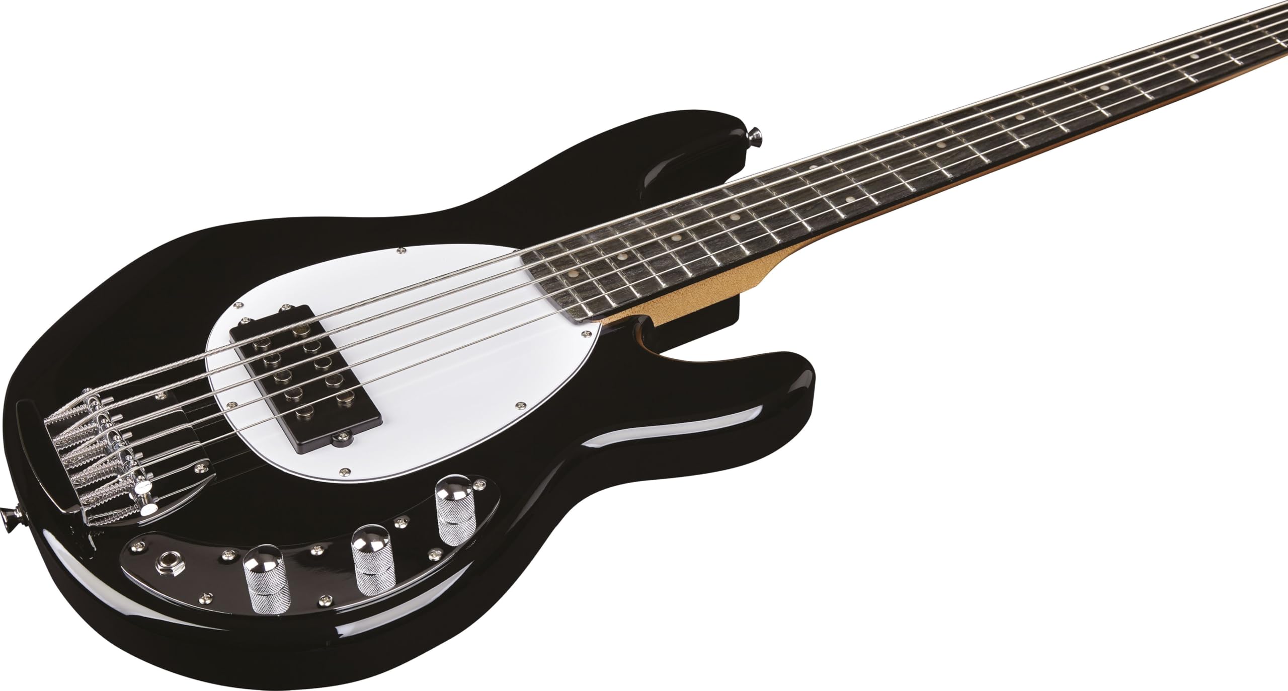 EKO GUITARS – MM305 Bajo Eléctrico de 5 Cuerdas, Cuerpo de Aliso, Mástil de Arce Americano, Diapasón de 21 trastes, Acabado Brillante, 2 Humbuckers, 2 Controles de Volumen, Color Negro