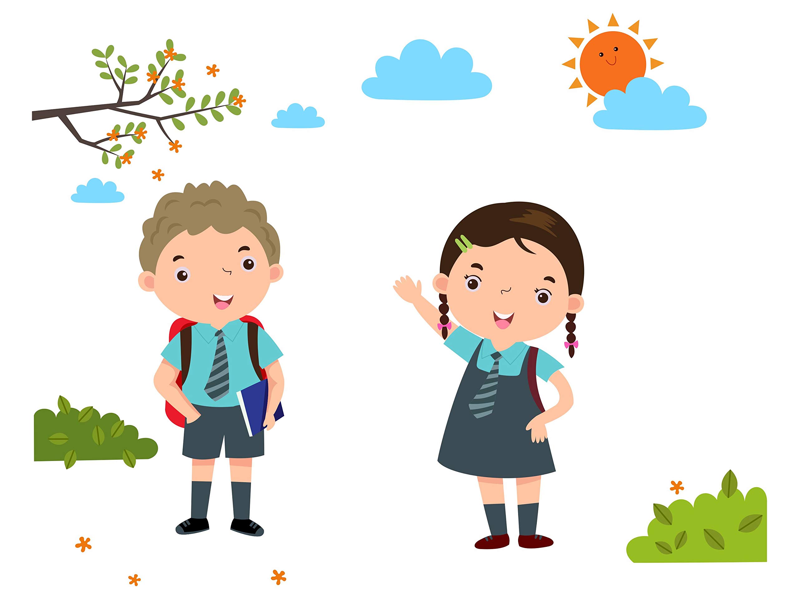 Kids Going to School Wall Sticker 61cm X 79cm AS267-image-20