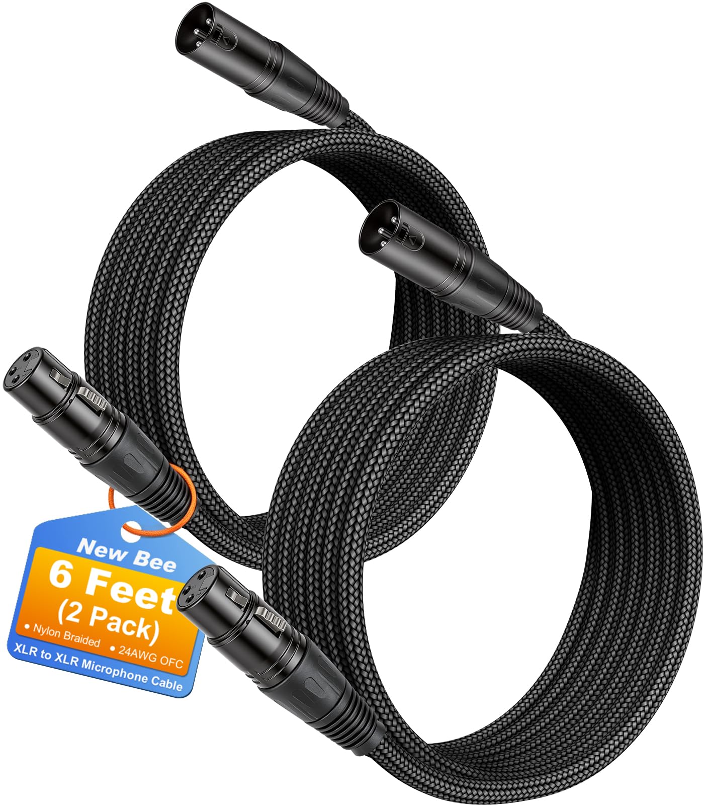 New Bee XLR Cable 6ft 2-Pack