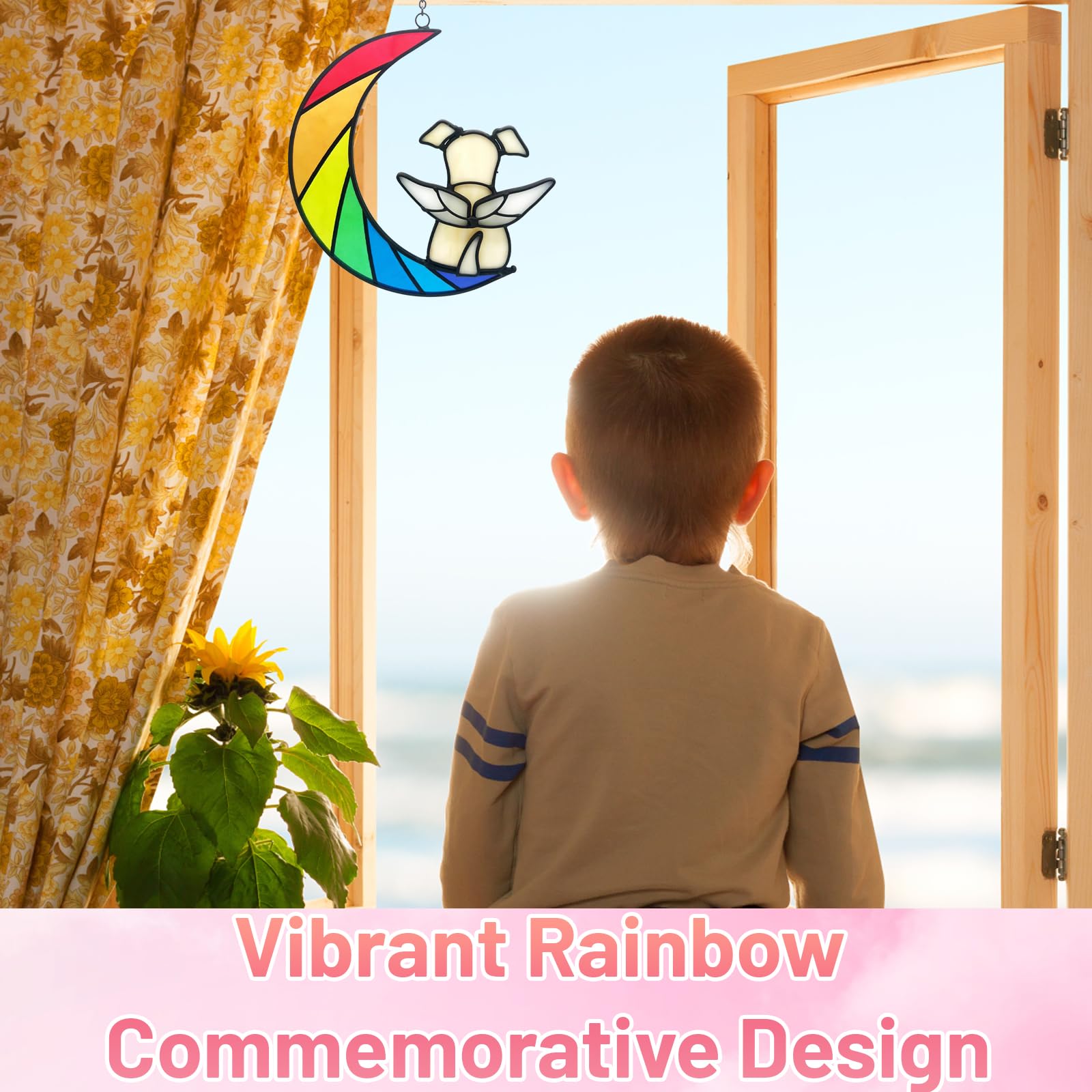 QhgPnt Pet Bereavement Gifts, Dog Memorial Gifts for Dog Lovers Acrylic Rainbow Dog Memorial Plaque - Image 4