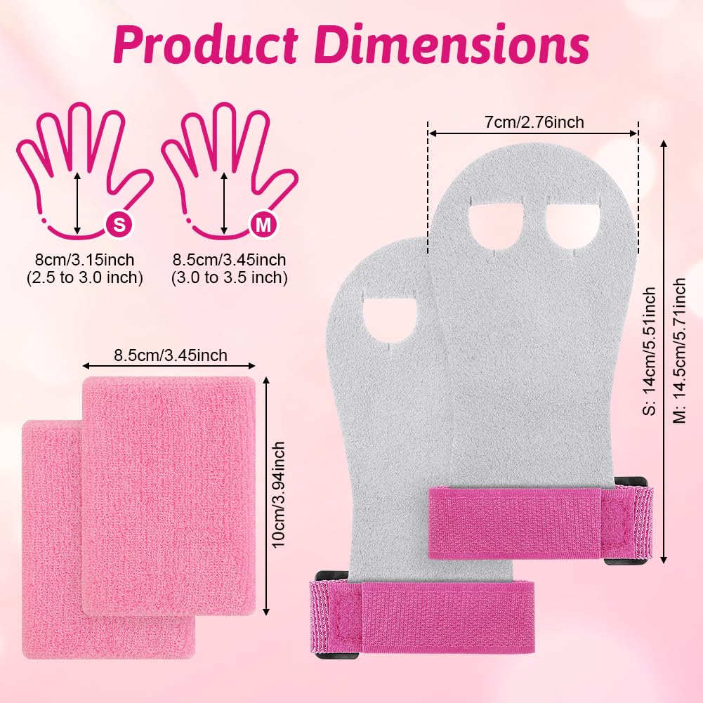 DiULi Almohadillas de Agarre para Niños, Juego de Calleras para Crossfit, Gymnastic Hand Grips, Muñequeras de Toalla Incluidas, Protección de Manos, para Cross Training Calistenia y Gimnasio - 3
