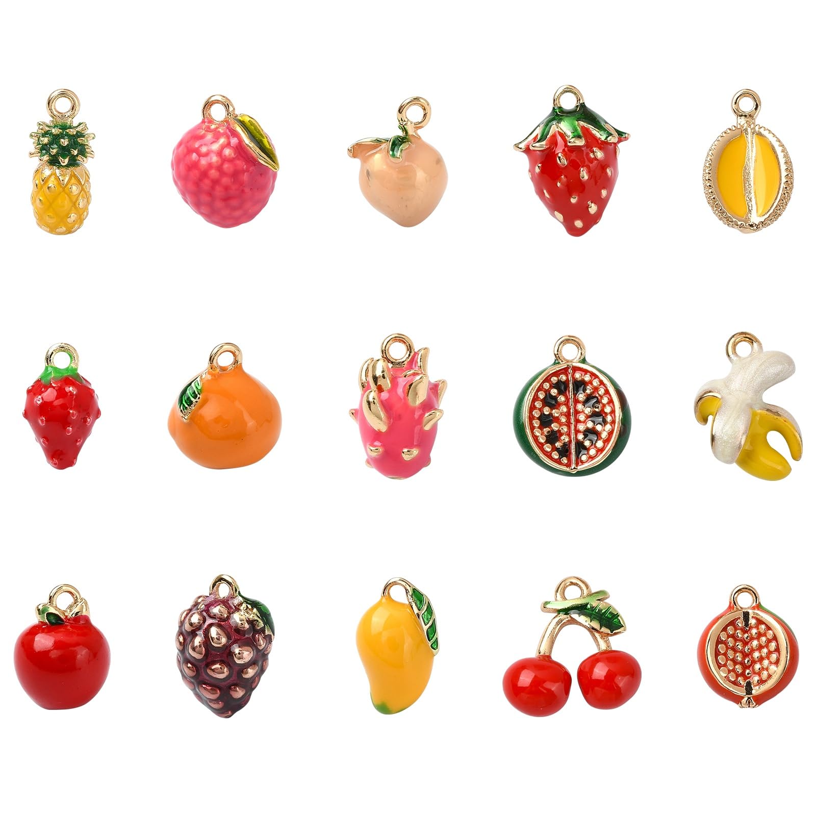 DanLingJewelry 20pcs 5 styles fruit lampwork glass pendants