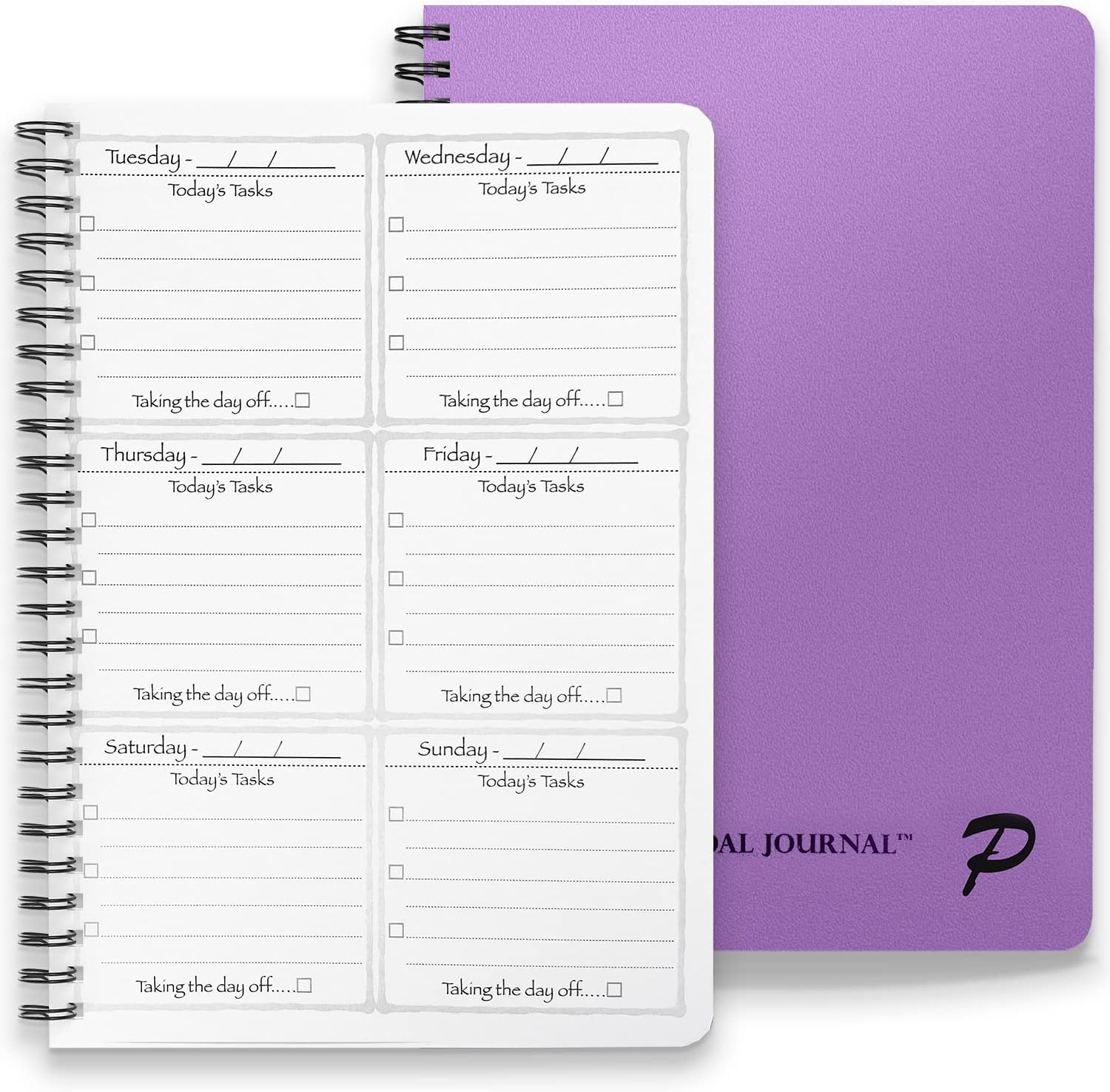 Pursuit Goal Journal - 6 Month Undated Productivity Planner for Goal Setting - Daily Planner, Weekly Planner, Monthly Planner, Notebook, 6x8.5inch (Purple)