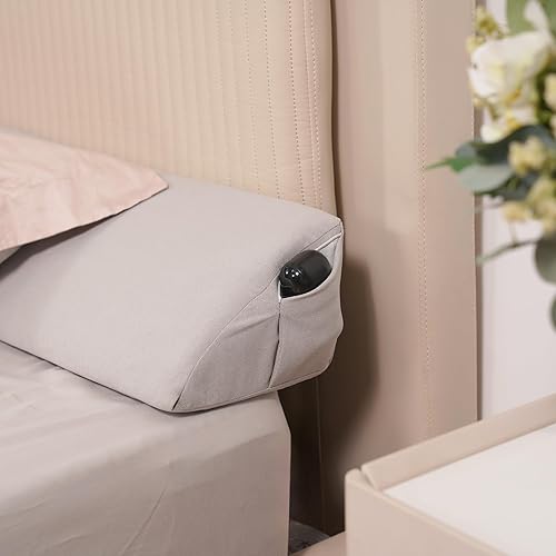 Aurako Almohada de cuña de cama tamaño King para colchón con cuña y relleno de espacio de cama cojín triangular en la espalda cuñas de espuma