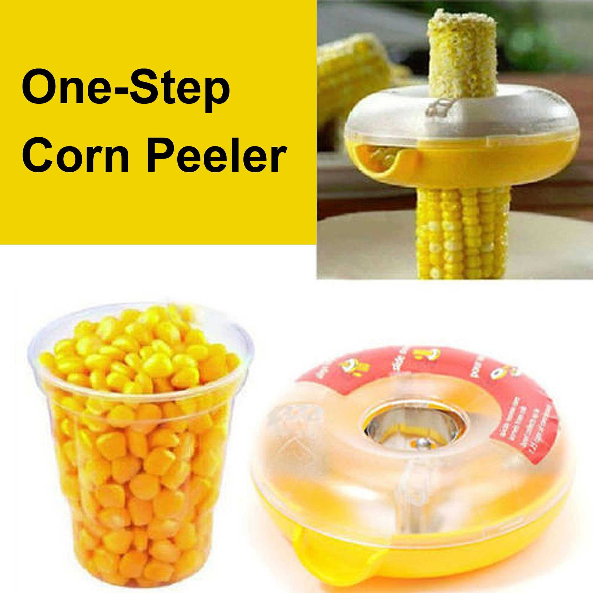 HQHAOTWU Corn Peeler Corn Kernel Remover One-Step Corn Thresher Tool Corn Stripping Tool Corn Stripper Peeler Corn Cutter off Cob Kernel Remover Slicer 1PC