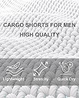 Vista 5 de BUXKR Pantalones cortos para hombre con bolsillos con solapa y cordón de ajuste, pantalones cortos de entrenamiento de algodón con múltiples