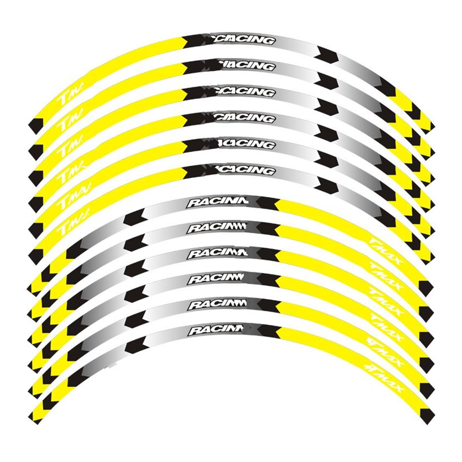 Hub Decals Rim for Ya&maha for T&MAX Purpose Motorcycle Wheel Decals Reflective Stickers Rim Stripes Stripe Tape(A Yellow)