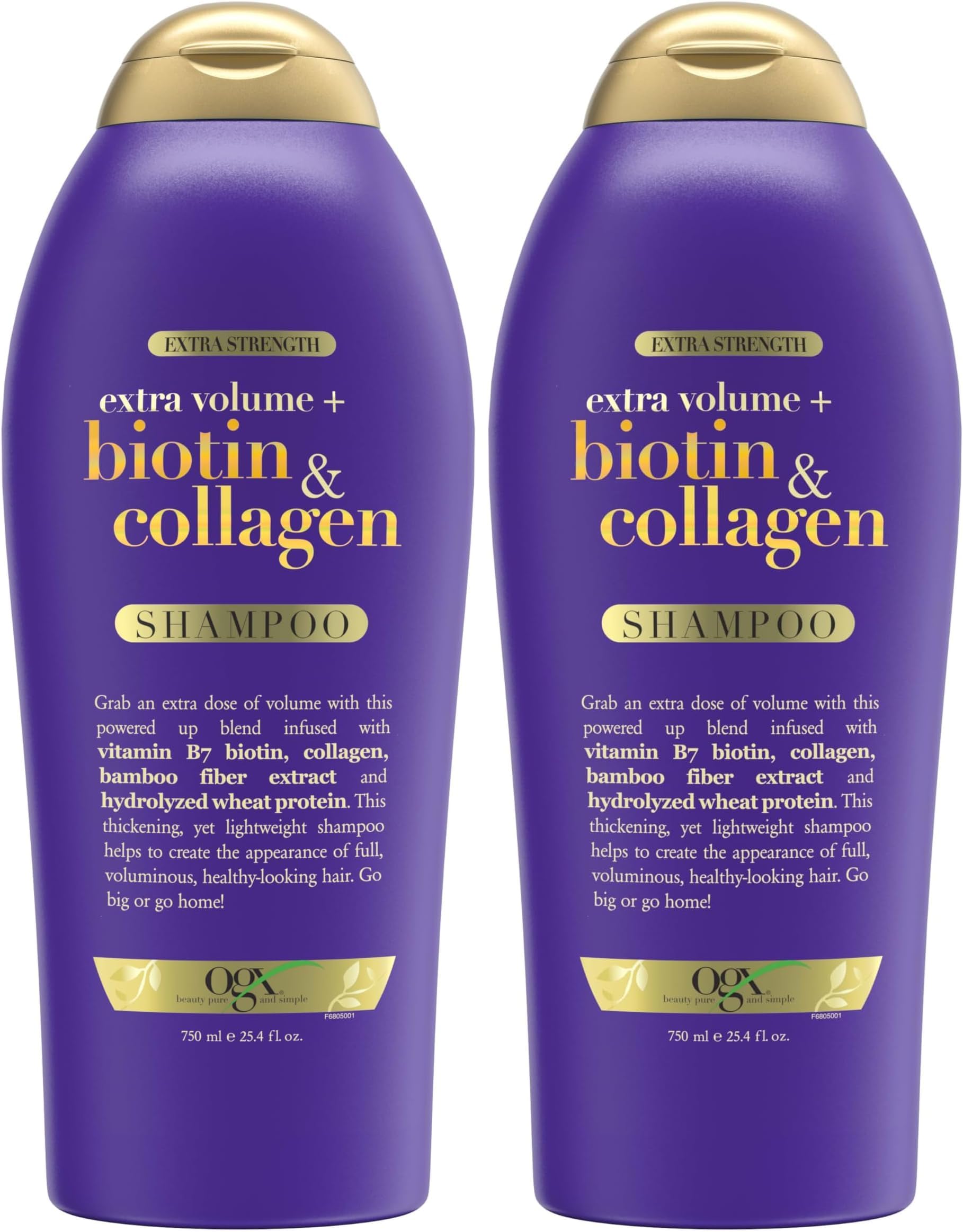 Biotin & Collagen Extra Strength Volumizing Shampoo for Thicker,Fuller Hair,25.4 fl oz,(Pack of 2)