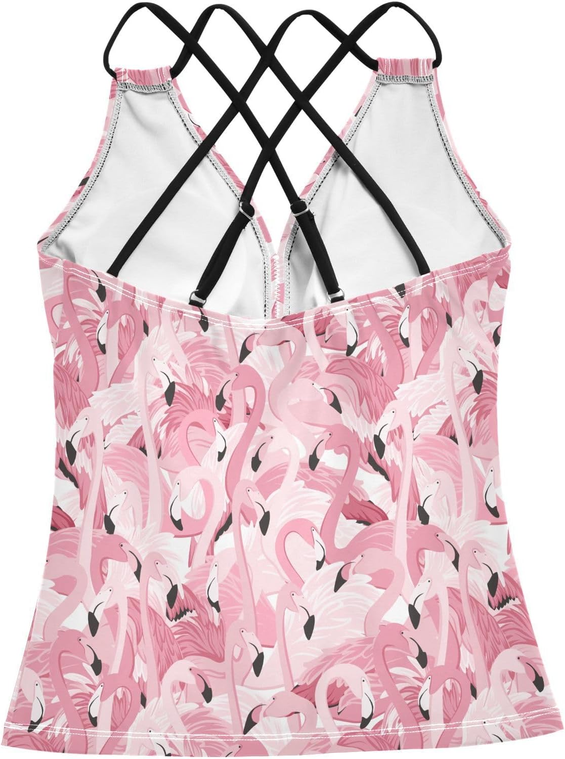 Women's Tankini Top Cross Back Swimsuits V-Neck Adjustable Straps Bathing Suits Top Only