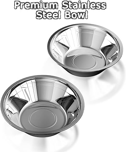 Miniatura 5 de Tazón de comida para perros con paspartú, doble sin derrames, sin ensuciar, cuencos de acero inoxidable fáciles de limpiar, cuencos de agua y comida