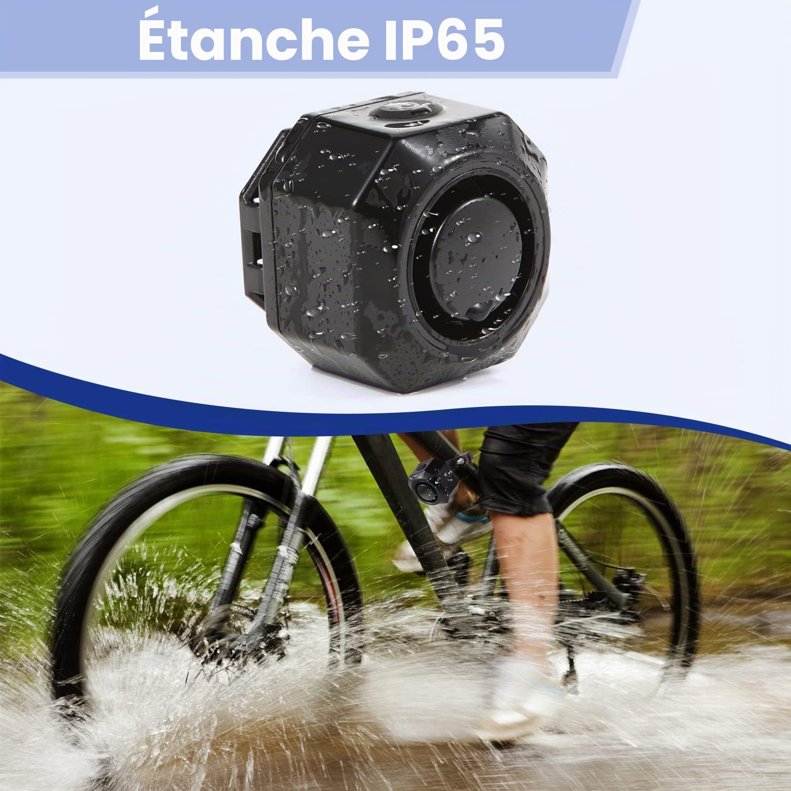 2 Pack Alarme de Voiture électrique système d'alarme de Vibration sans Fil avec capteur de Mouvement, Corne antivol Rechargeable imperméable à l'eau