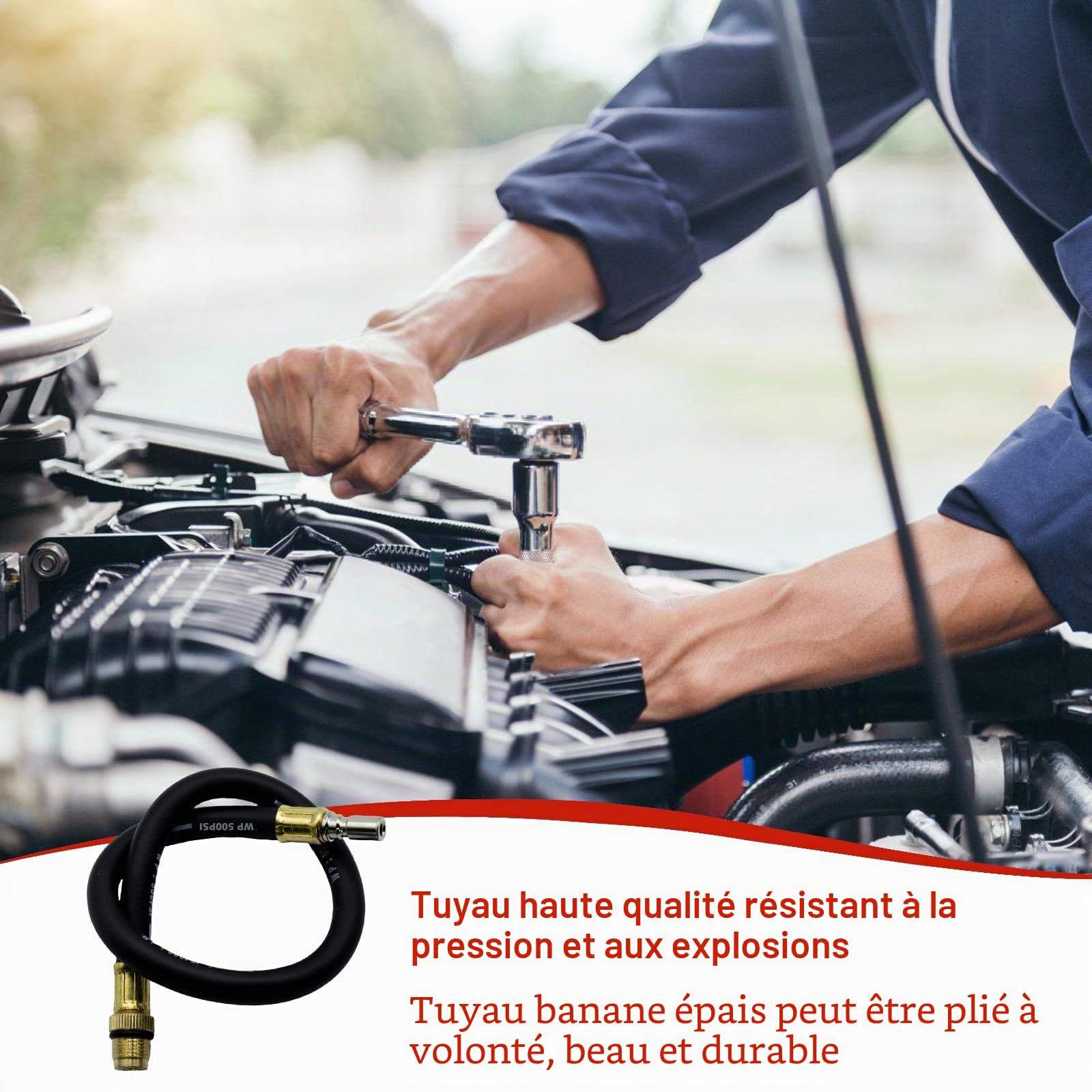 Leikurvo 0-140PSI/10 Bar Testeur de Pression de Carburant Manomètre Testeur de Pression de Carburant Pompe à Essence Kit Testeur de Pression Essence Outil de Diagnostic Détection de Pression de