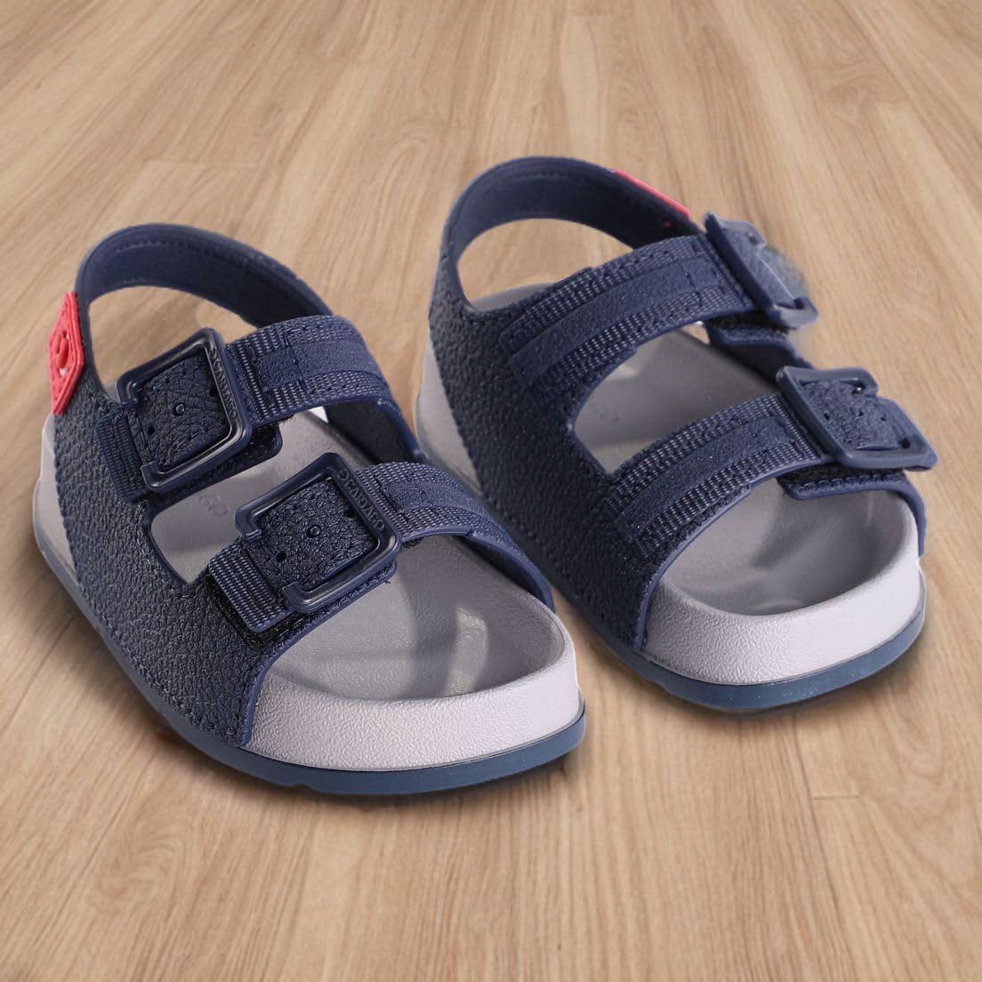 CARTAGO Milao Slide Baby, 22213 Grey/Blue/Red, Sandalias Planas Unisex niños