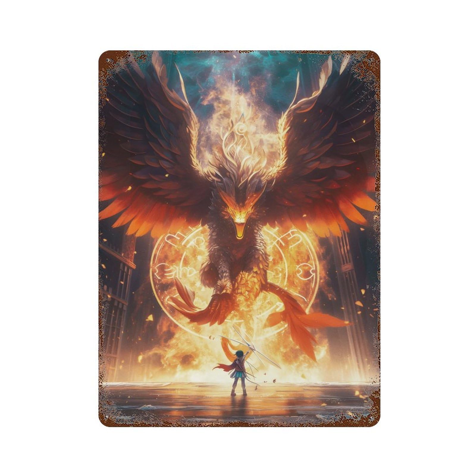 Eagle And Kids Retro Metal Sign 15.7"x11.8", Vintage Wall Decor for Garage, Pub Or Kitchen