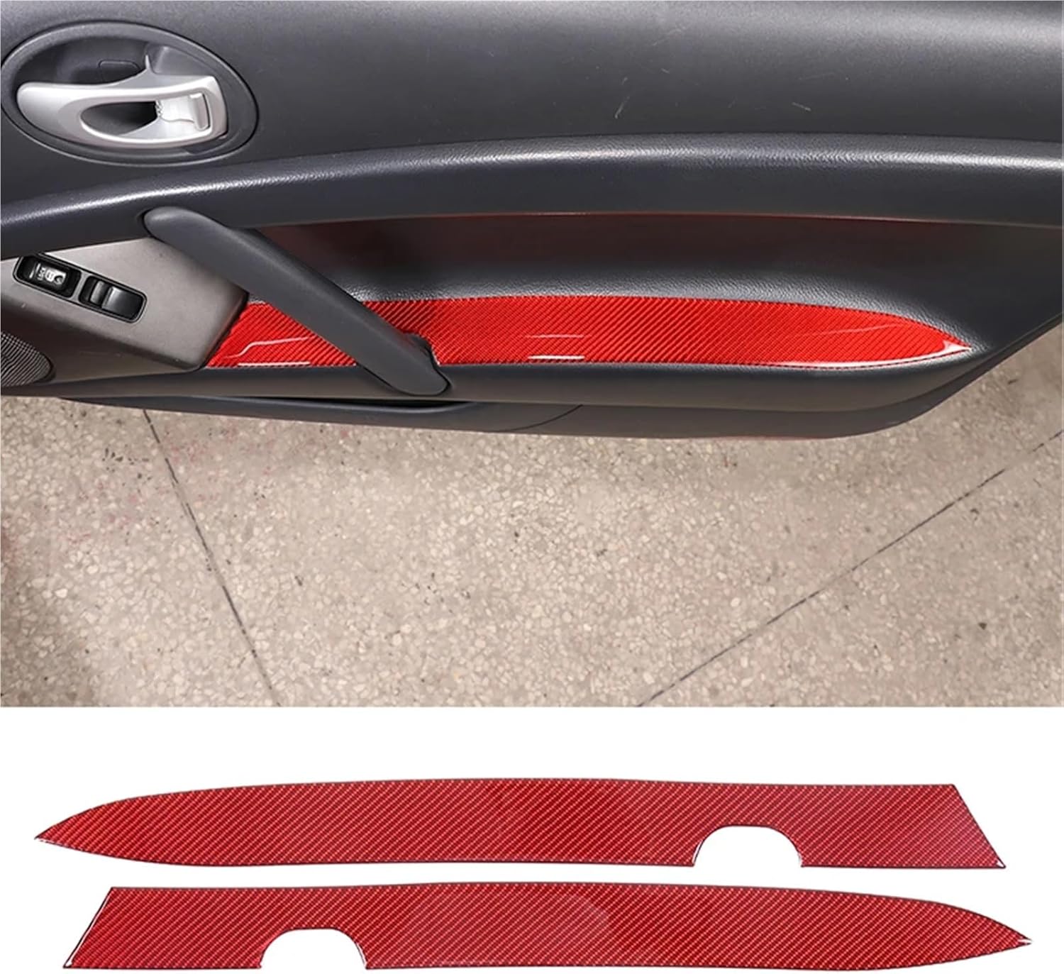 Compatible with Mitsubishi Eclipse 2006-2011 Soft Carbon Fiber Car Inner Door Armrest Panel Trim Sticker Car Accessories(9 Wire Black Only Right)