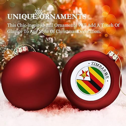 Miniatura 4 de Adorno de bola de Navidad de Zimbabwe, bandera de Zimbabue, adornos colgantes de recuerdo, regalo de recuerdo para árbol de Navidad, decoración